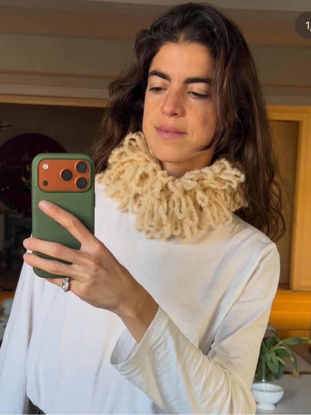 Cozy Cream Ruffle Cowl Neck - Textured Knit Neckwarmer